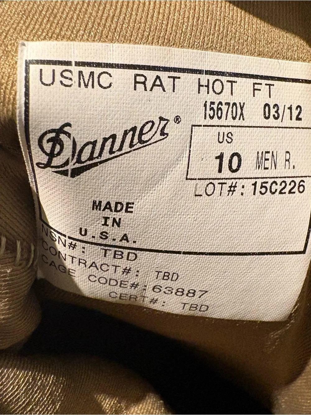 Danner USMC RAT Hot Weather Military Combat Boots 15670X Mens 10 R USA